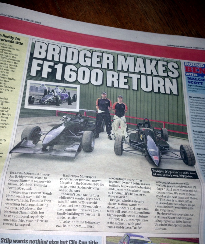 Bridger Team Featured In Motorsport News